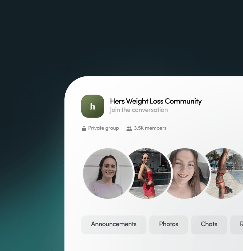 Hers Weight Loss community group in the app