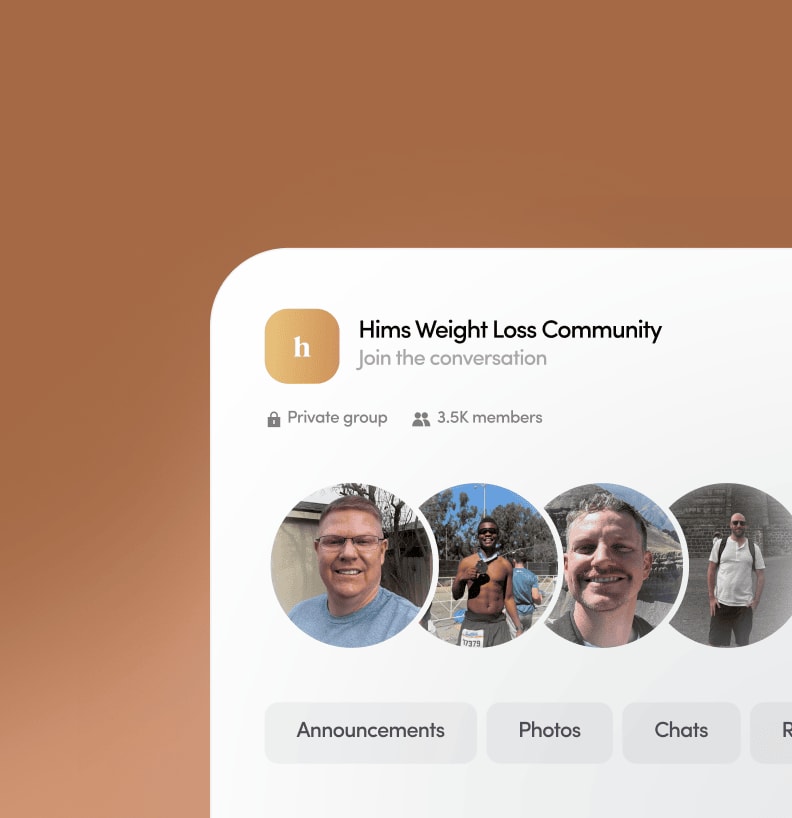 Hims Weight Loss community group in the app
