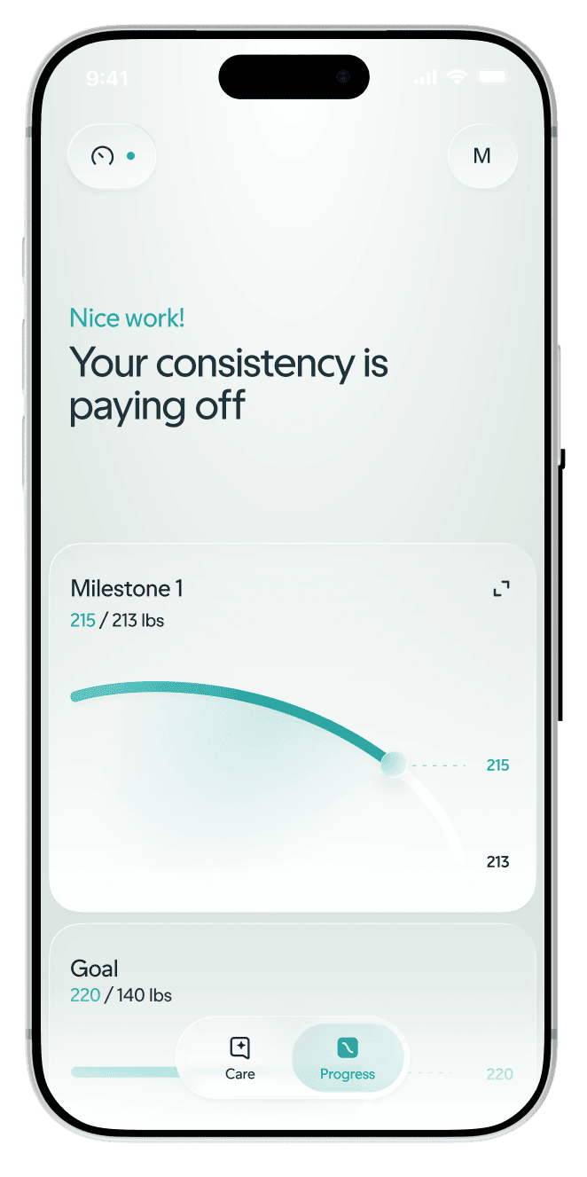 Hers app progress tracking screen