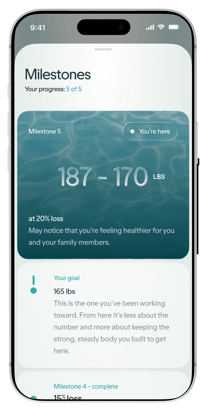Hers app milestones screen