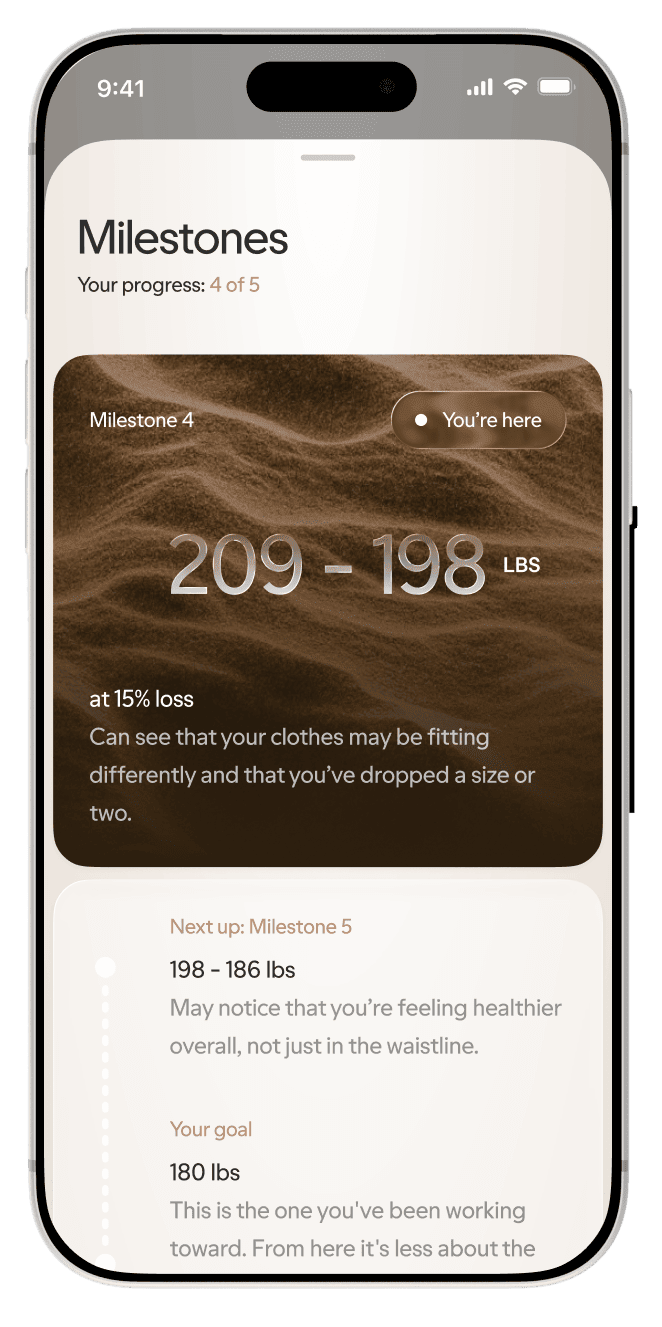 Hims app milestones screen