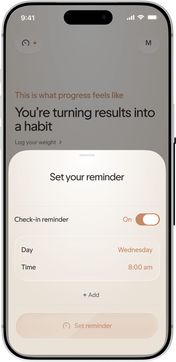Hims app reminder settings screen