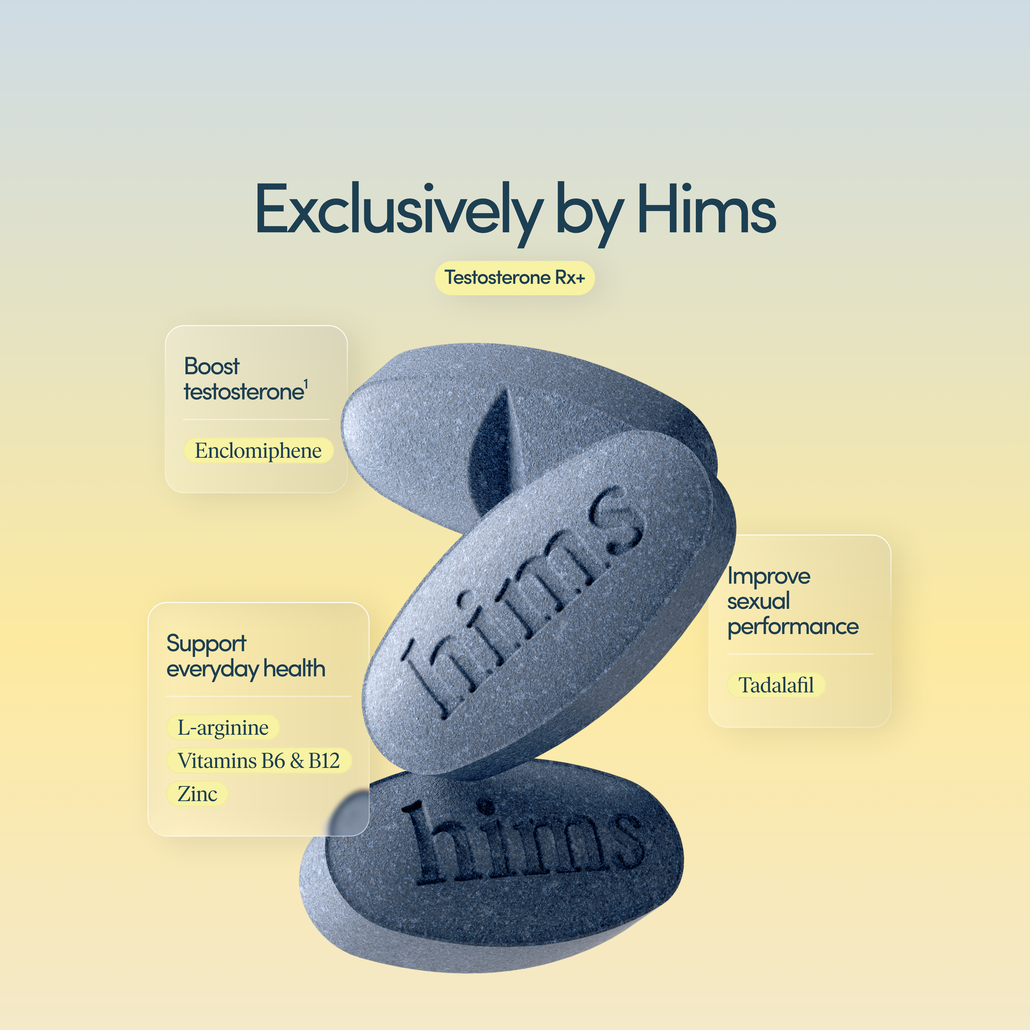 Enclomiphene + Tadalafil + Supplement Blend| Testosterone Rx + | Hims Enclomiphene + Tadalafil + Supplement Blend| Testosterone Rx + | Hims